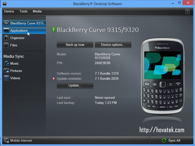 install blackberry application using pc 2