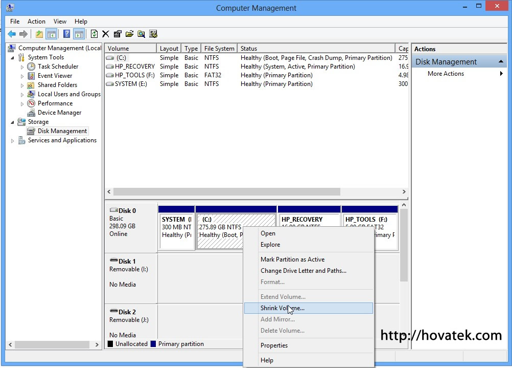 How to partition a hard disk or storage device in windows