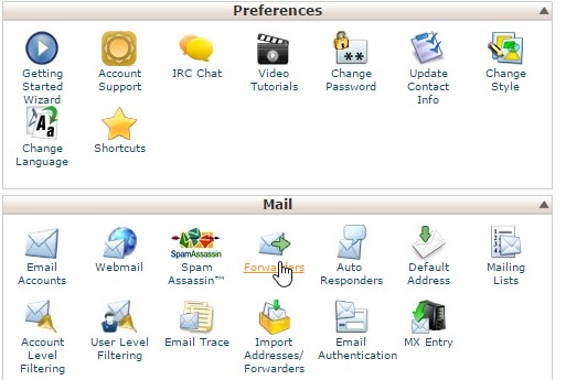 how to setup email forwarders