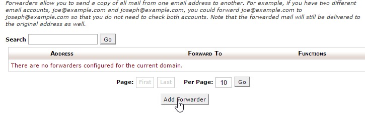how to setup email forwarders