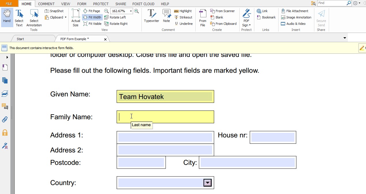 how to fill an online form