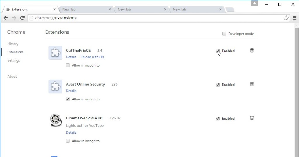how to disable or remove adware extensions from google chrome