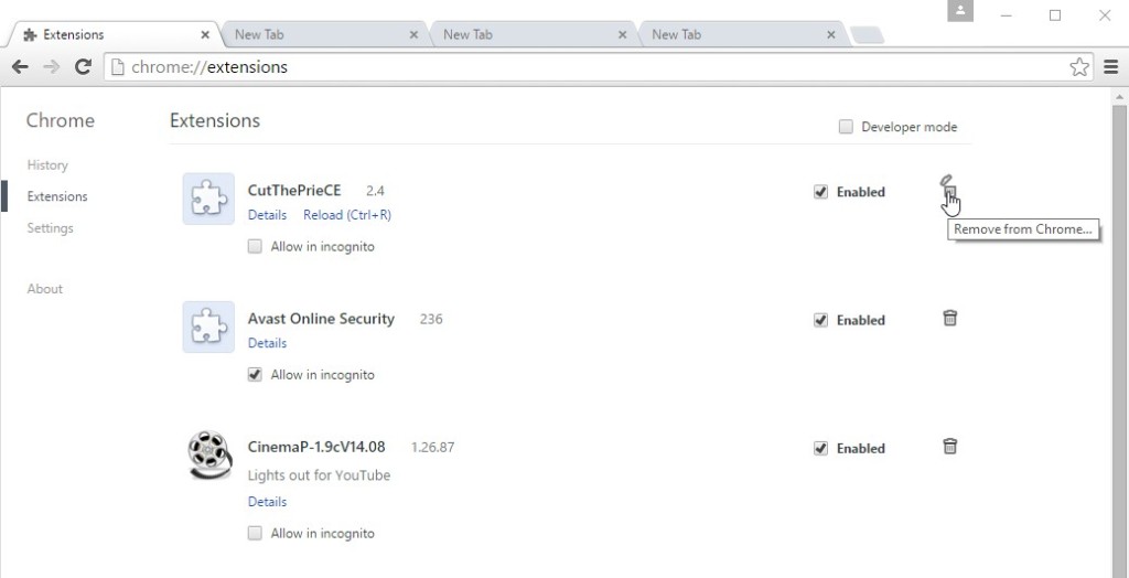 how to disable or remove adware extensions from google chrome