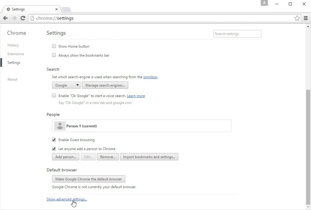 how to reset google chrome settings to default
