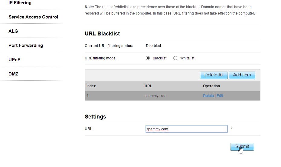 How to block / blacklist a URL, IP or Mac address on SWIFT 4G