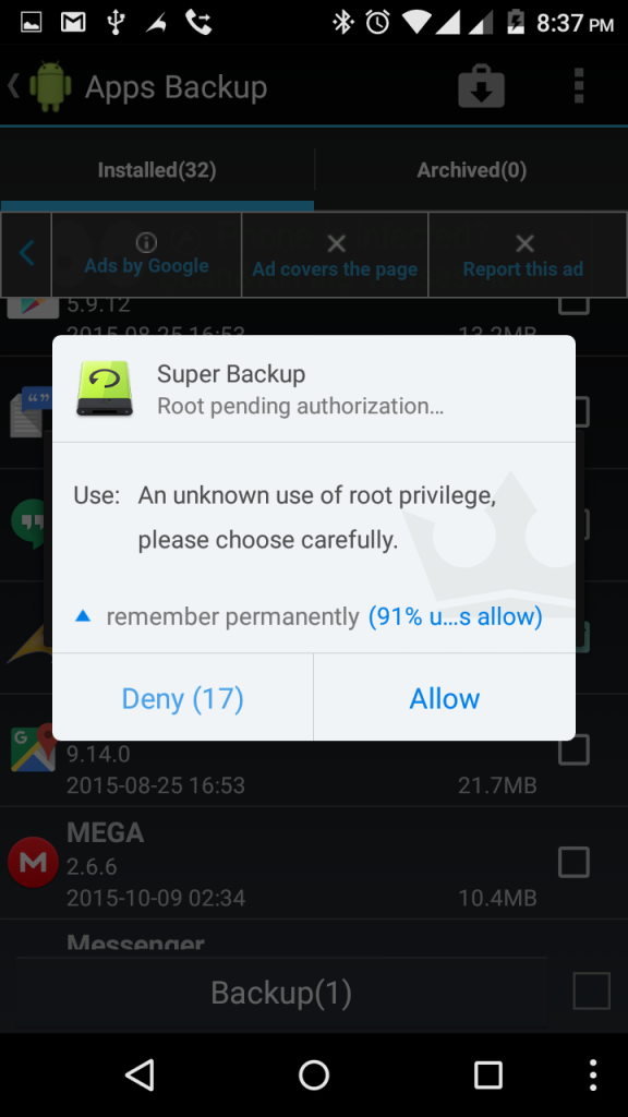 Backup your Android Apps, SMS, Contacts, Call Logs, Calendars and