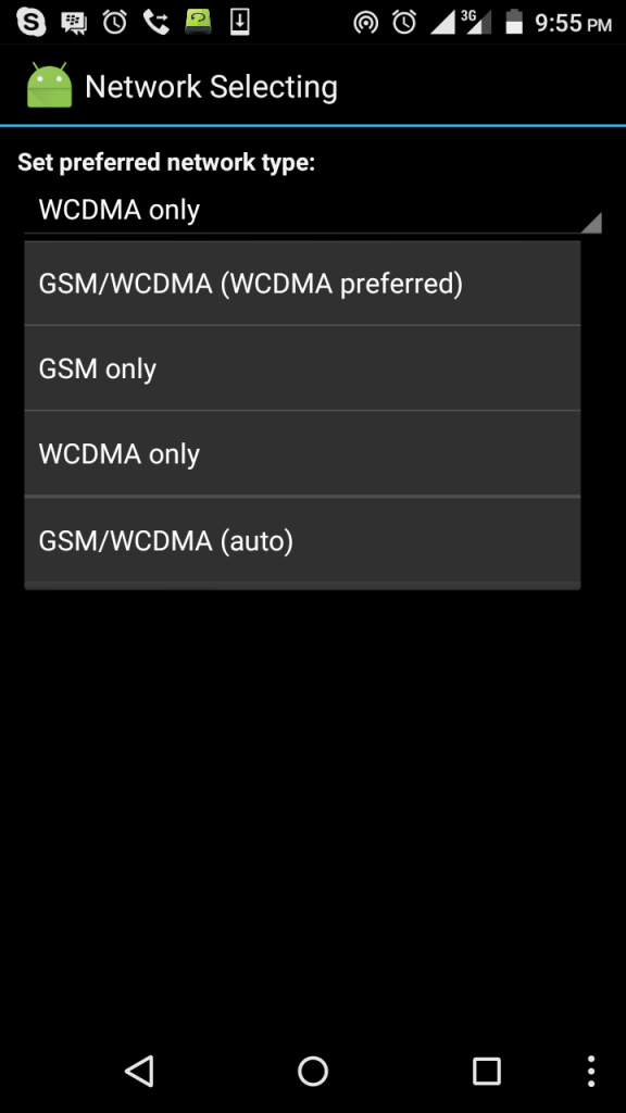 how to set an MTK Android phone to wcdma only in MTK Engineering