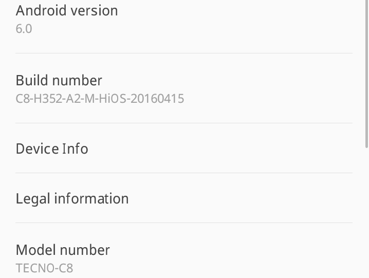  Android 6 Marshmallow upgrade for Tecno Camon C8