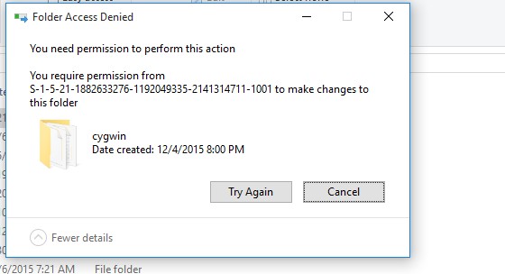 You need permission to perform this action 