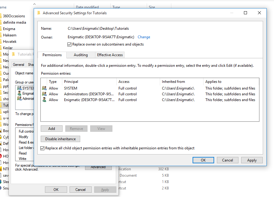 easily change folder permission in Windows