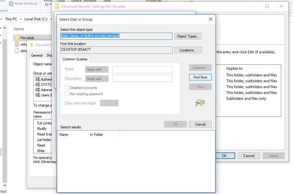 Windows file ownership change find now