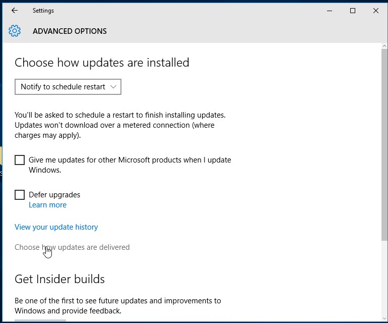 windows 10 automatic updates block