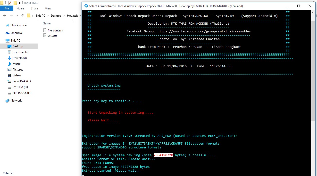 How to unpack & repack system (.img or .new.dat) in Windows