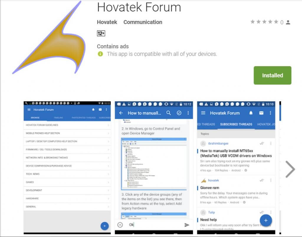 Hovatek Forum app for Android, iOS and BB10