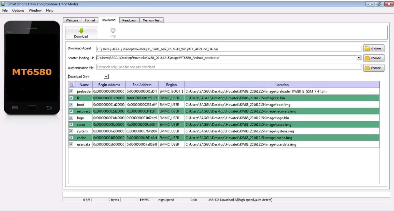 How to flash a Mediatek (MTK) powered Smart Watch using SP Flash tool 6