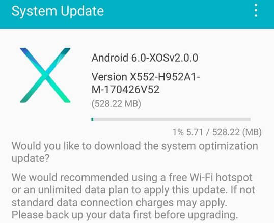Infinix Zero 3 May 2017 OTA Update