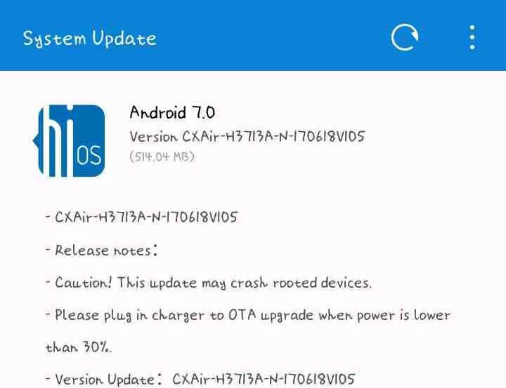 [Hovatek] Tecno Camon CX Air-H3713A-N-170618V105 OTA update