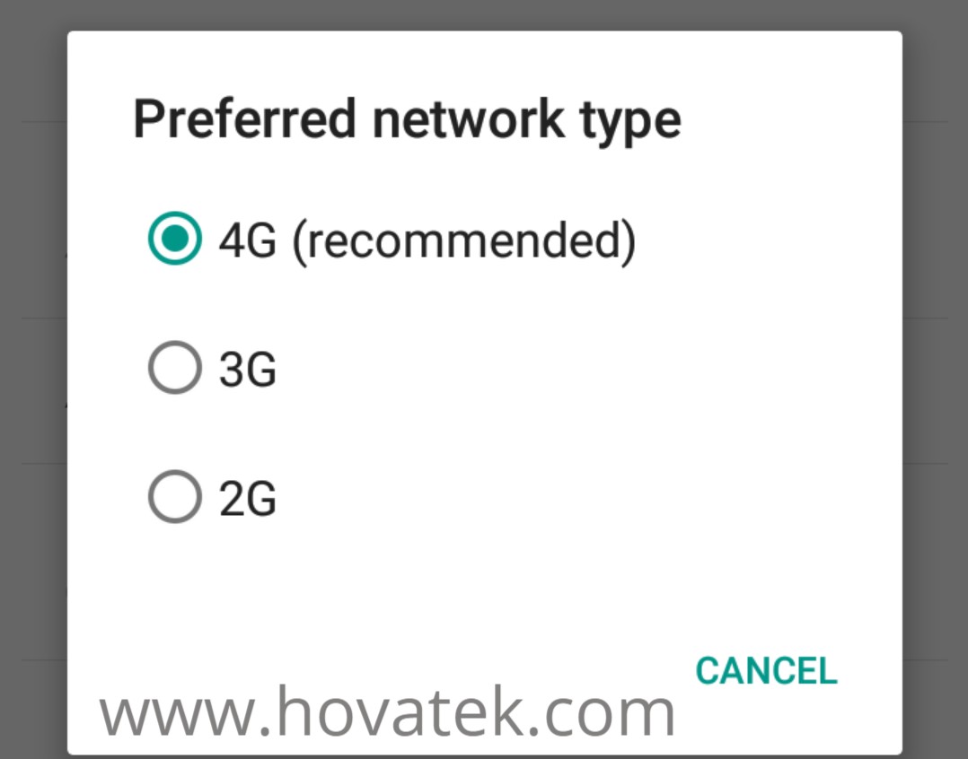 4G Android network preference