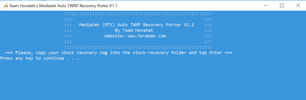 Mediatek Auto TWRP Recovery Porter V1.1