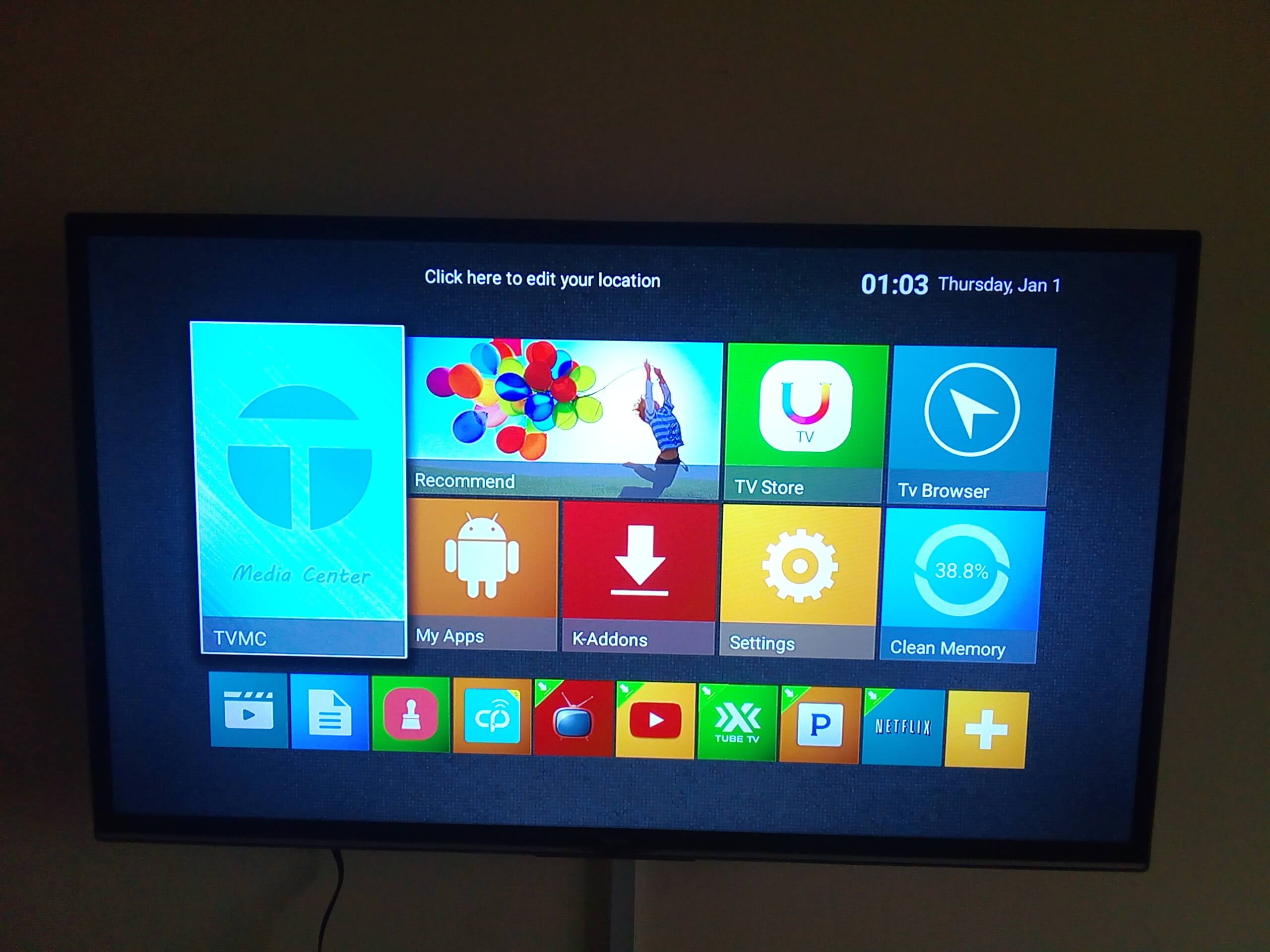 MXQ Pro TV box user interface