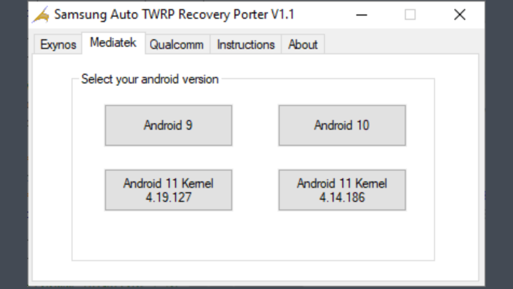 ssamsung auto twrp porter