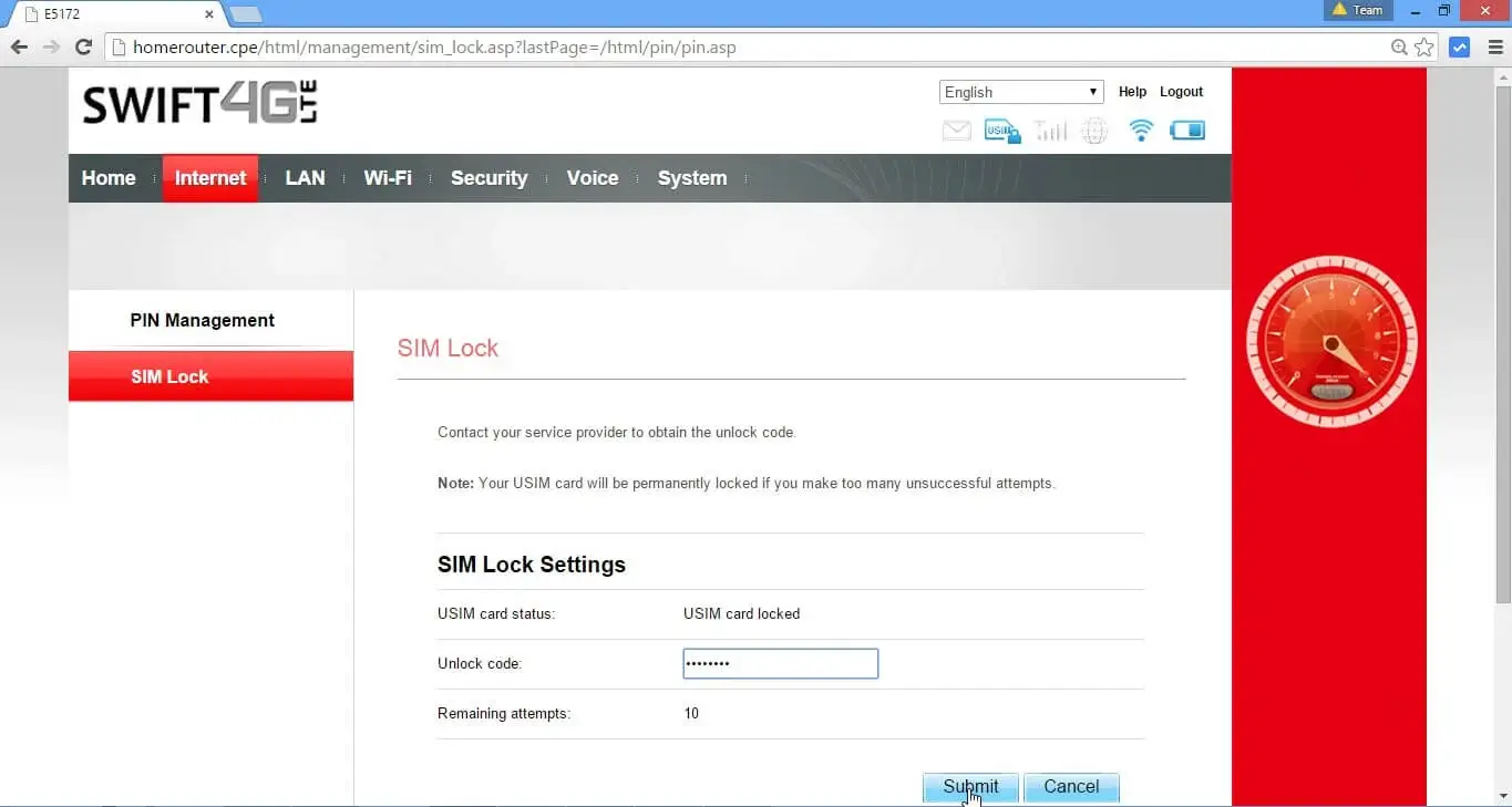 How to unlock a Huawei E5172s920 (SWIFT 4G LTE CPE)